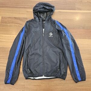 Ralph Lauren RLX Jacket Black Blue Lightweight Nylon Windbreaker Golf Mens Med